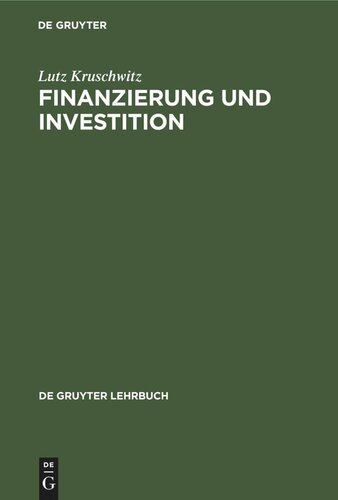 Finanzierung und Investition