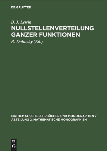 Nullstellenverteilung ganzer Funktionen