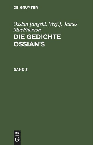 Die Gedichte Ossian’s: Band 3