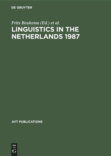 Linguistics in the Netherlands 1987