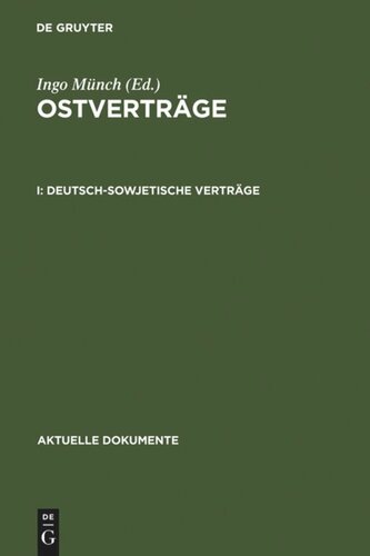 Ostverträge: I Deutsch-sowjetische Verträge