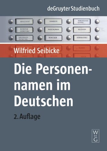 Die Personennamen im Deutschen: Eine Einführung