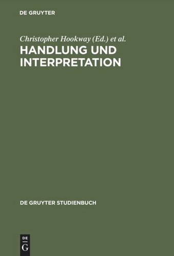 Handlung und Interpretation: Studien zur Philosophie der Sozialwissenschaften
