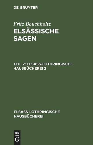 Elsässische Sagen: Teil 2