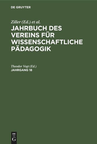 Jahrbuch des Vereins für Wissenschaftliche Pädagogik: Jahrgang 18
