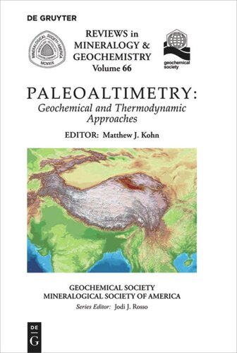 Paleoaltimetry: Geochemical and Thermodynamic Approaches