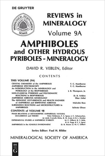 Amphiboles and Other Hydrous Pyriboles: Mineralogy