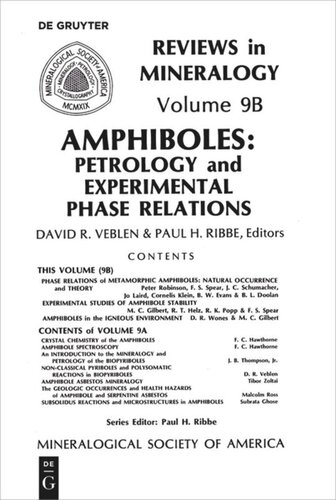 Amphiboles: Petrology and Experimental Phase Relations