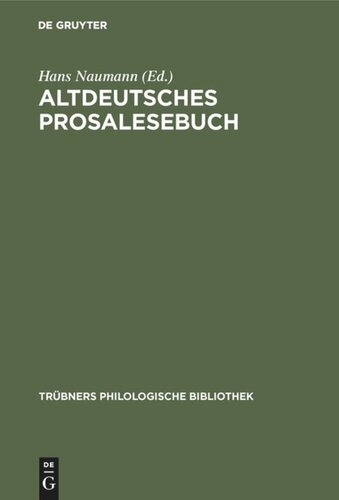 Altdeutsches Prosalesebuch: Texte vom 12.–14. Jahrhundert