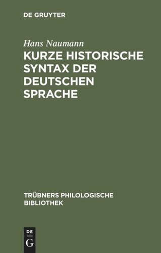 Kurze historische Syntax der deutschen Sprache