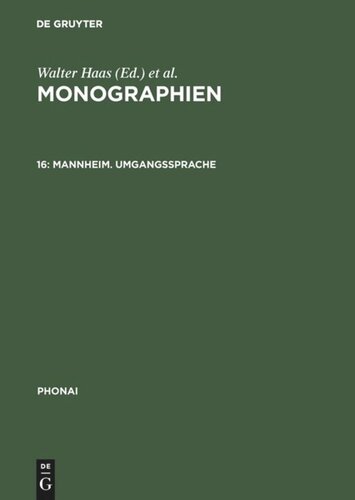 Monographien: 16 Mannheim. Umgangssprache