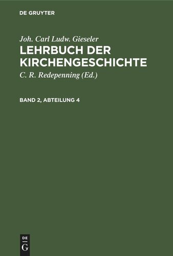 Lehrbuch der Kirchengeschichte: Band 2, Abteilung 4