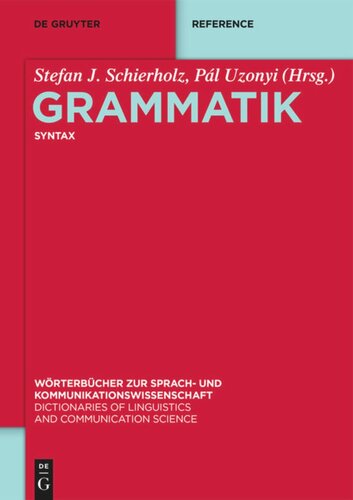 Grammatik: Band 2 Syntax