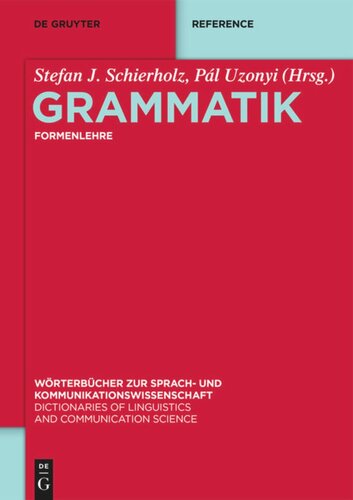 Grammatik: Band 1 Formenlehre