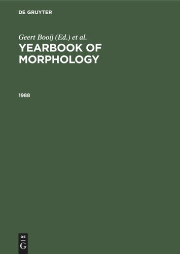 Yearbook of Morphology: Vol 1 1988