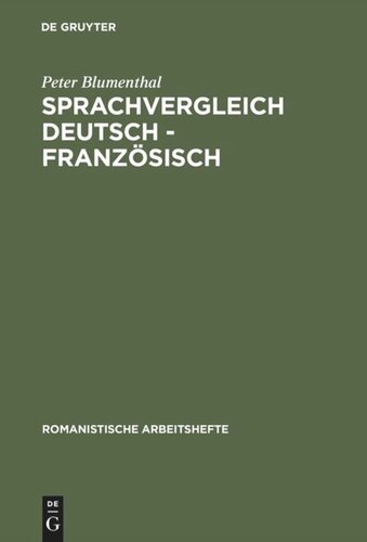 Sprachvergleich Deutsch - Französisch