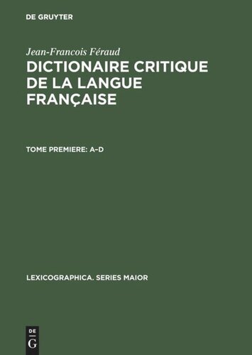 Dictionaire critique de la langue française: (1787)
