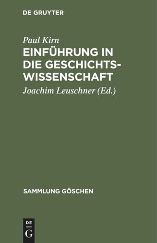 Einführung in die Geschichtswissenschaft
