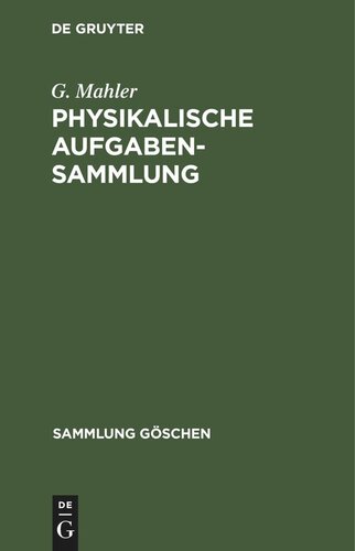 Physikalische Aufgabensammlung