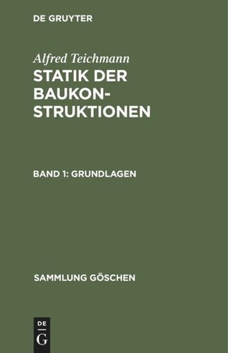 Statik der Baukonstruktionen: Band 1 Grundlagen