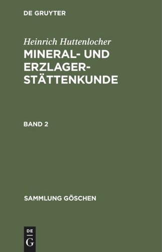 Mineral- und Erzlagerstättenkunde: Band 2