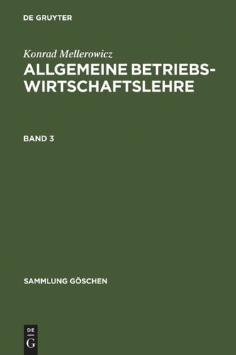 Allgemeine Betriebswirtschaftslehre: Band 3