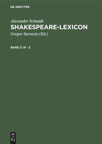 Shakespeare-Lexicon: Band 2 M - Z