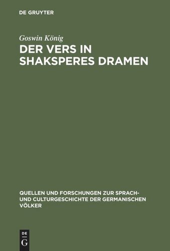 Der Vers in Shaksperes Dramen