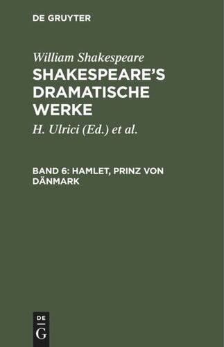Shakespeare’s dramatische Werke: Band 6 Hamlet, Prinz von Dänmark