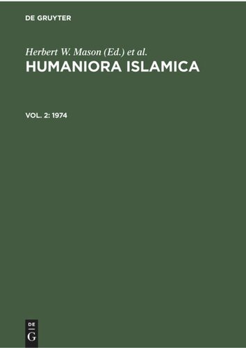 Humaniora Islamica: Volume 2 1974