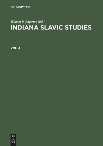 Indiana Slavic Studies: Vol. 4