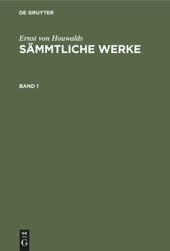 Sämmtliche Werke: Band 1