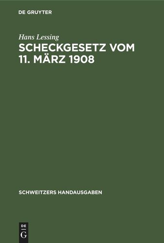 Scheckgesetz vom 11. März 1908