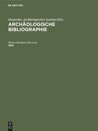 Archäologische Bibliographie: 1990