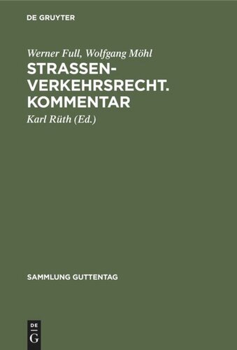 Straßenverkehrsrecht. Kommentar: Nachtrag