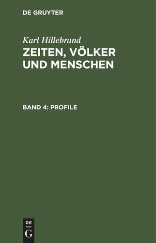 Zeiten, Völker und Menschen: Band 4 Profile