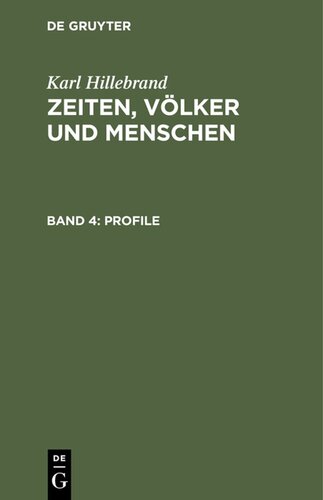 Zeiten, Völker und Menschen: Band 4 Profile