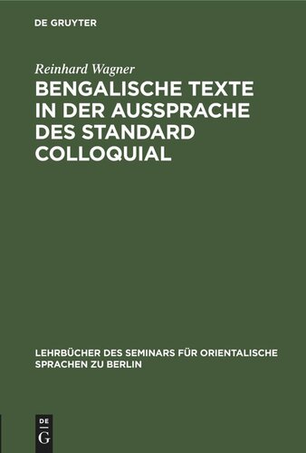 Bengalische Texte in der Aussprache des Standard Colloquial: Hilfsheft