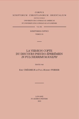 La version copte du discours pseudo-éphrémien In pulcherrimum Ioseph