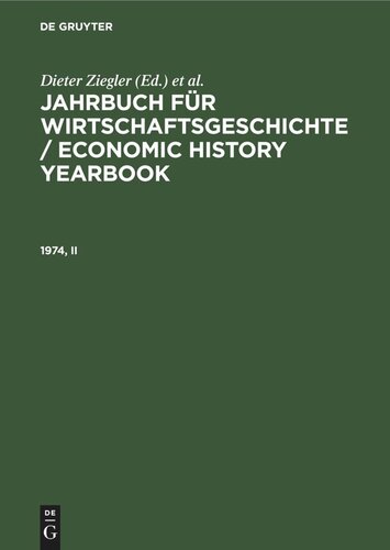 Jahrbuch für Wirtschaftsgeschichte / Economic History Yearbook: 1974, II