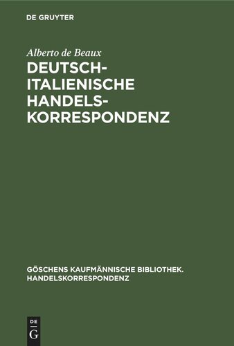 Deutsch-Italienische Handelskorrespondenz