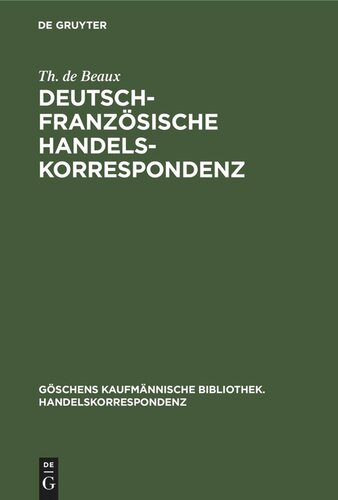 Deutsch-Französische Handelskorrespondenz