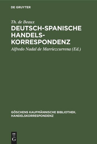 Deutsch-Spanische Handelskorrespondenz