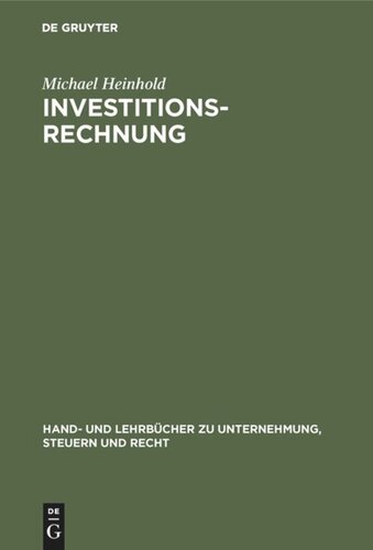 Investitionsrechnung: Studienbuch