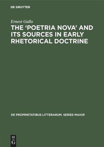 The ‘Poetria Nova’ and its Sources in Early Rhetorical Doctrine