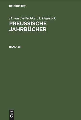 Preußische Jahrbücher: Band 48
