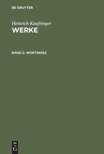 Werke: Band 2 Wortindex