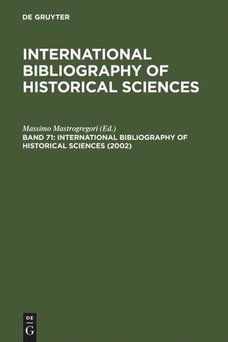 International Bibliography of Historical Sciences: Band 71 2002