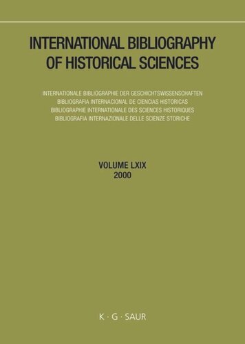 International Bibliography of Historical Sciences: Band 69 2000