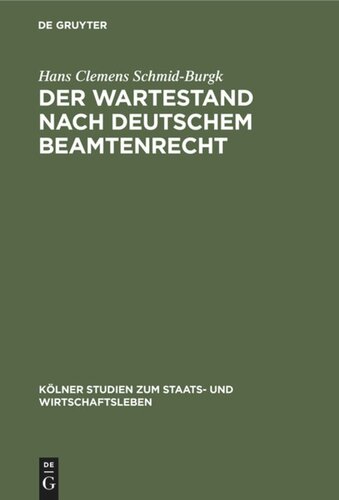 Der Wartestand nach deutschem Beamtenrecht